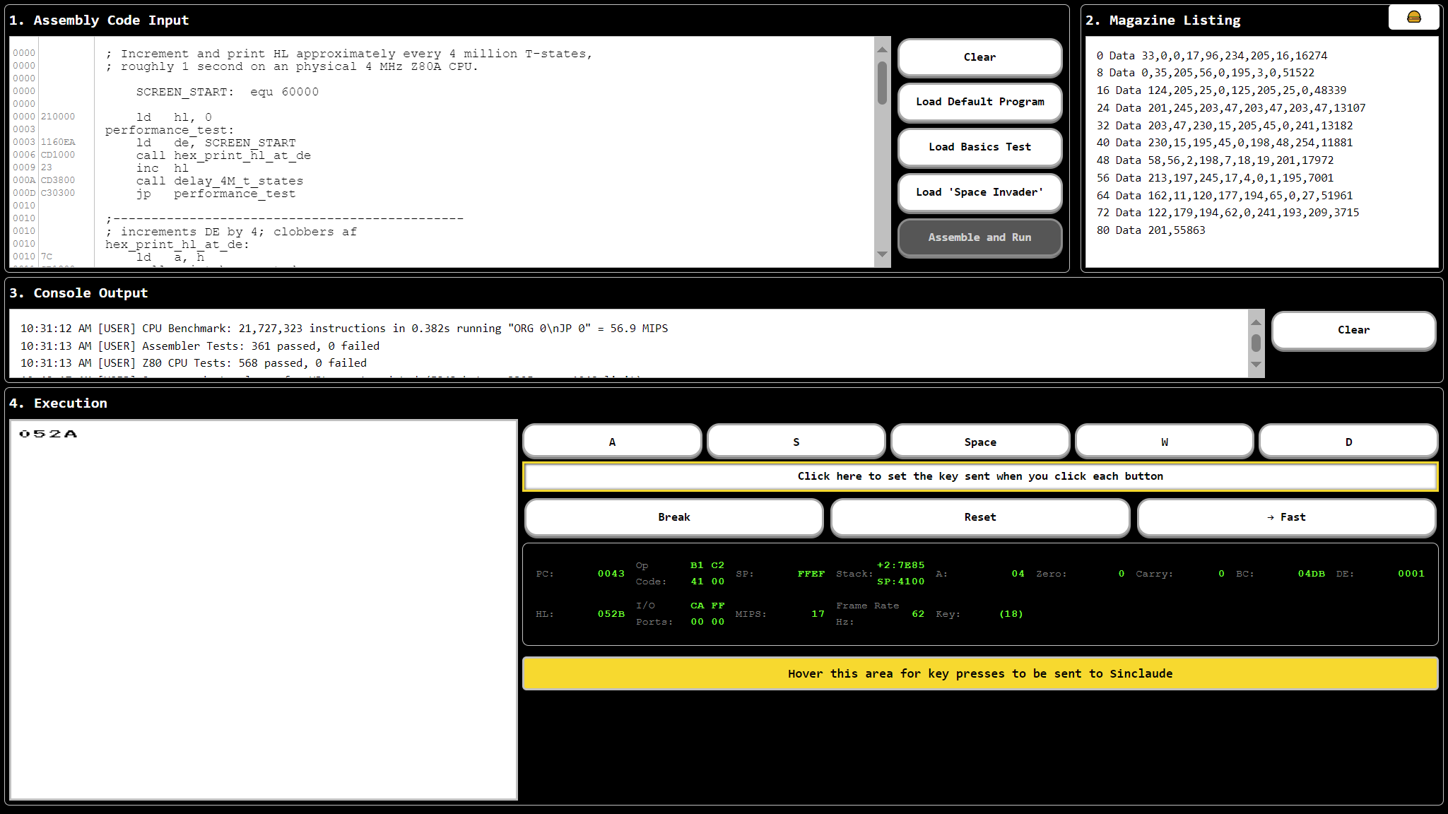 Sinclaude Desktop View