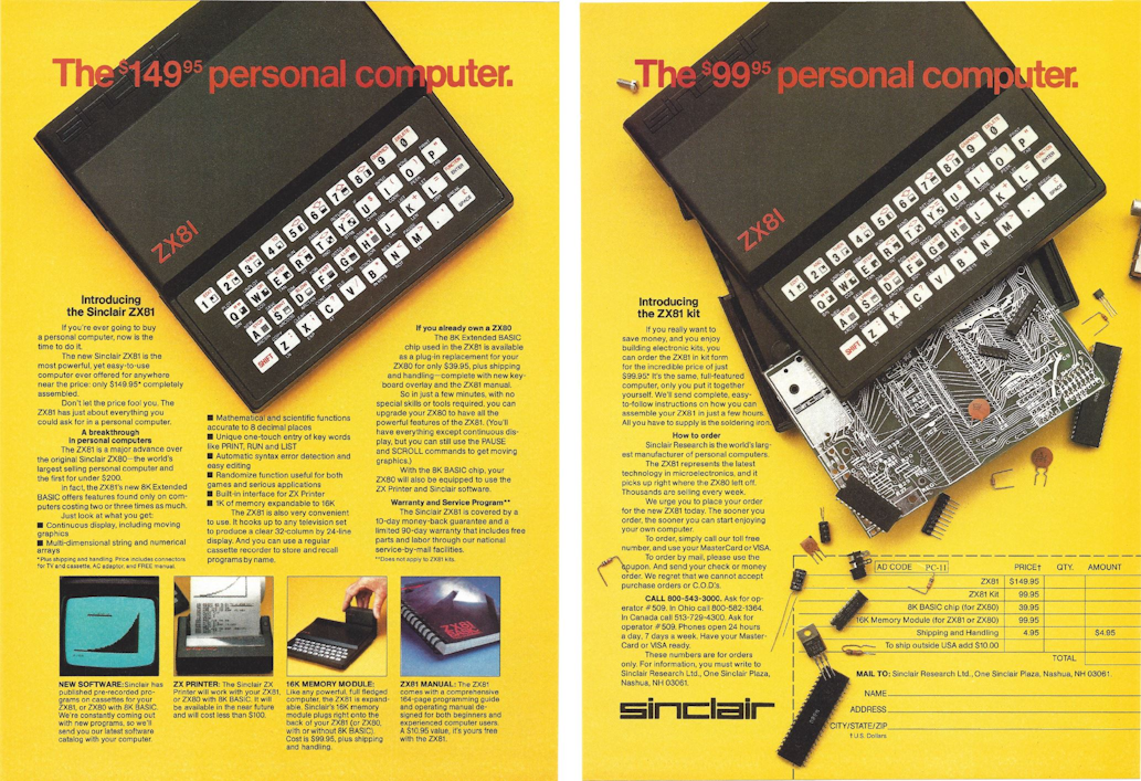 Sinclair ZX81 Magazine Advertisement